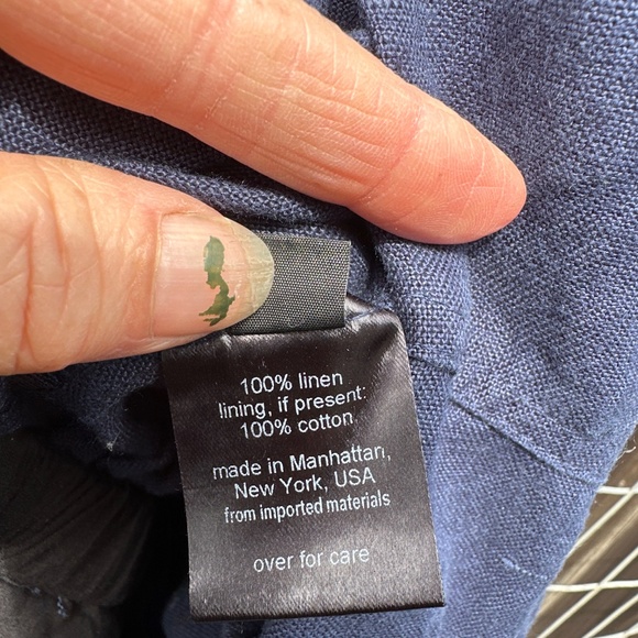 Rachel Comey blue linen shorts sleeve button up jumpsuit - Picture 7 of 8